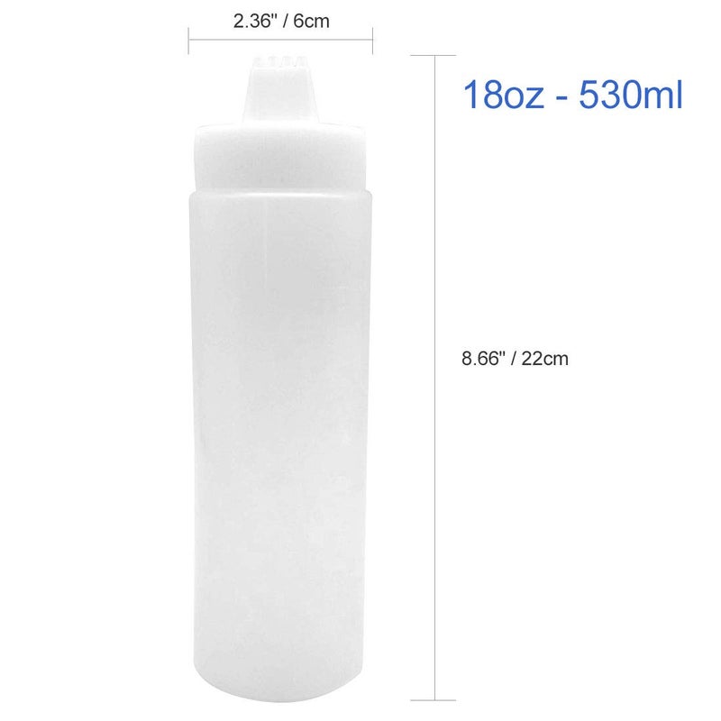 GARASANI 4 Hole Sauce Squeeze Condiment Bottles Dispenser (18oz - 530ml) - Image 4